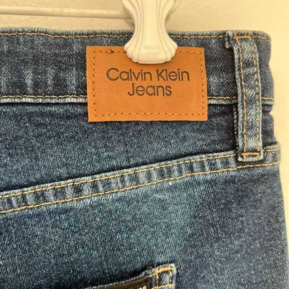 Calvin Klein Jeans Women High Rise Straight Blue Raw Hem Denim Ankle Plus 20W - Picture 12 of 12